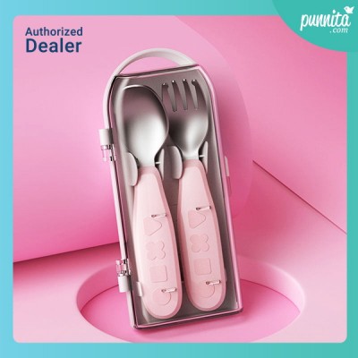 Octoto fork&Spoon set ชุดช้อนส้อมพกพา สี Cherry Pink